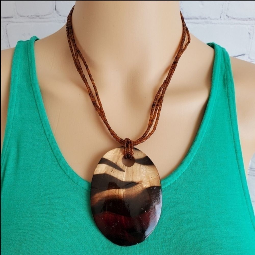 Beaded Necklacew/Statement Pendant - image 4